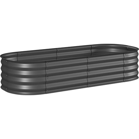 Modulares Hochbeet – Kantenschutz, bodenlos, dunkelgrau – 150 x 62 x 30 cm – Flexibles Gemüse- und Blumenbeet (1/5)