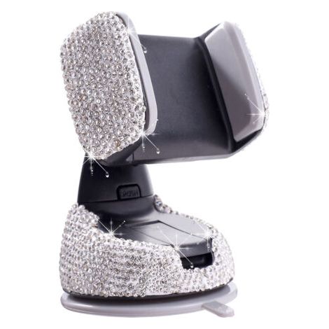 Sollbry 1 support de téléphone de voiture en diamant brillant, support de téléphone de voiture en cristal brillant, support de navigation de voiture réglable et polyvalent pour sortie d'air (75 x 95 x (1/4)