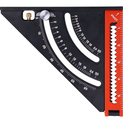 Rapporteur pliant triangulaire en alliage d'aluminium, outil de mesure multifonction pour angles et longueurs (1/5)