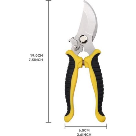 Sécateur de Jardin - Solid - Professionnel - Acier inoxydable - Revêtement Antiadhésif - Jaune (1/4)