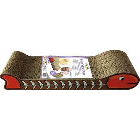 Set 6 pezzi Tiragraffi Cartone modello Fish cm 44 con con Catnip