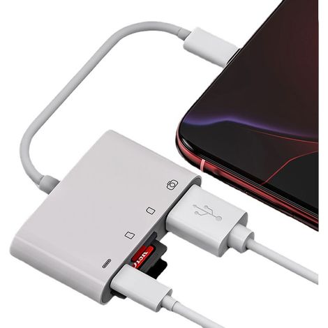 Lecteur de carte quatre-en-un de type c concentrateur multifonction caméra usb carte SD adaptateur de carte tf tout-en-un B (1/2)