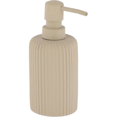 Seifenspender rund gestriegelt polyresin 230 ml - taupe - Tendance