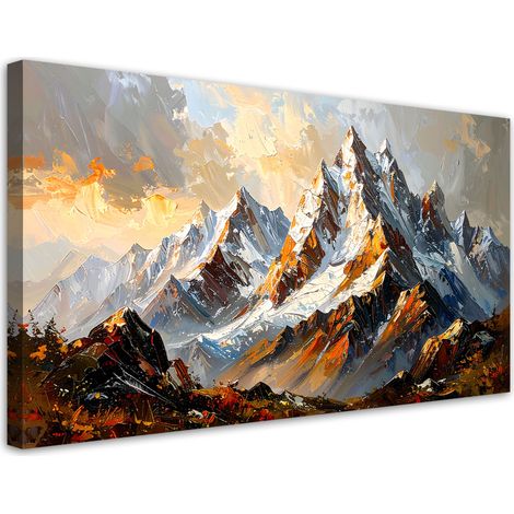 Wandbild Berglandschaft im Winter 80x40 cm