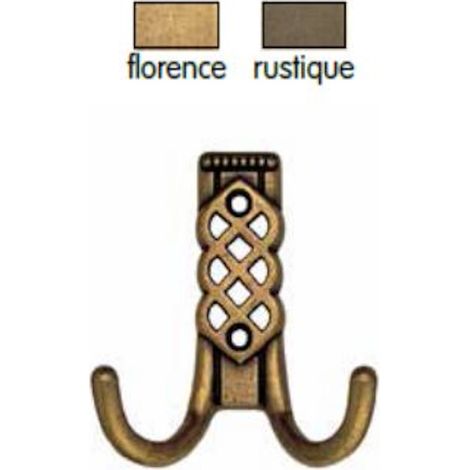Appendiabiti In Stile Rustico Metal Style Doppio Gancio 80x81h - Colore: Rustique
