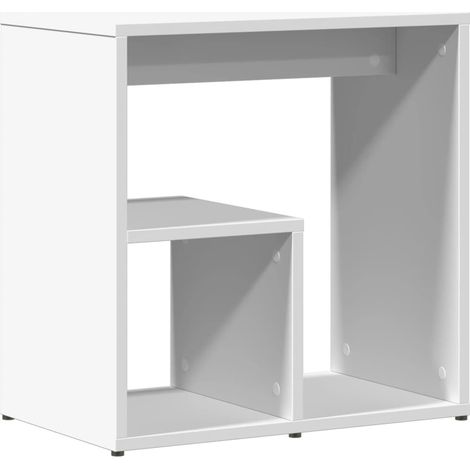 Maison Exclusive - Mesa auxiliar de madera contrachapada blanco 5