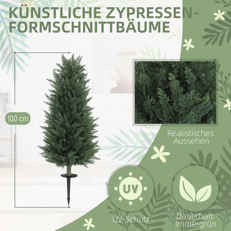 Lot de 2 cyprès synthétiques, 831 feuilles par plante, décoration verte polyvalente (1/4)