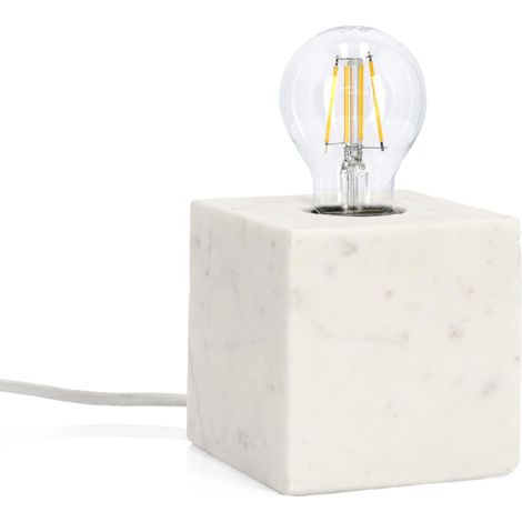 Lampada Tavolo Marmo Bianco Moderna da Interni 12x12 - TARIQ (1/3)