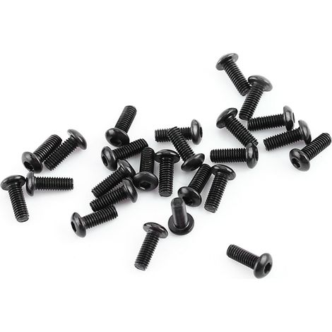 250 Stück schwarze M3-Sechskantschrauben aus Stahl mit Sechskantmuttern, Sortiment (Knopfkopf) (1/5)