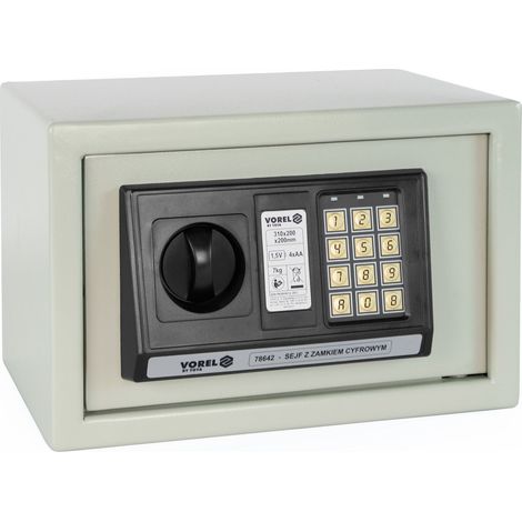 Vorel Elektronischer Safe Grau 14x30,6x19,6 cm (1/5)