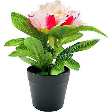 Pivoine artificielle en pot, centre de table pour la maison, le bureau ou le salon, plante florale artificielle, bonsaï d'intérieurrose (1/5)