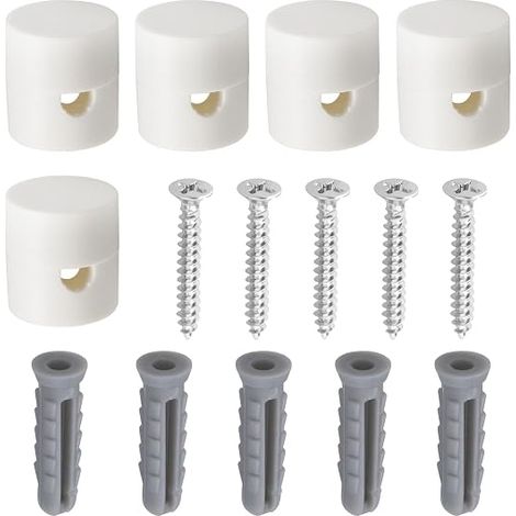 Supports Décentralisateurs de Câble de Plafond pour Lampes Câble Textile DIY Vis Chevilles Blanc (1/5)