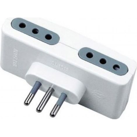 Adaptador de regleta V-TAC con 4 tomas de corriente de 10 A 2P+T y enchufe de 10 A 2P+T, color blanco