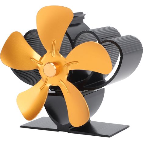 Ventilateur pour poêle à bois à énergie thermique en alliage d'aluminium silencieux écologique pour cheminée à bûches doré (1/5)
