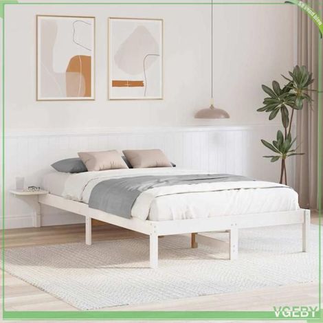 ABI Cadre de lit Blanc 120 x 190 cm Pin massif 7291712317712 (1/5)