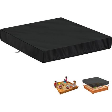 Bâche pour bac à sable 200x200x20cm, imperméable, avec cordon de serrage, en tissu Oxford 420D, protection coupe-vent pour bacs à sable et piscines (1/5)