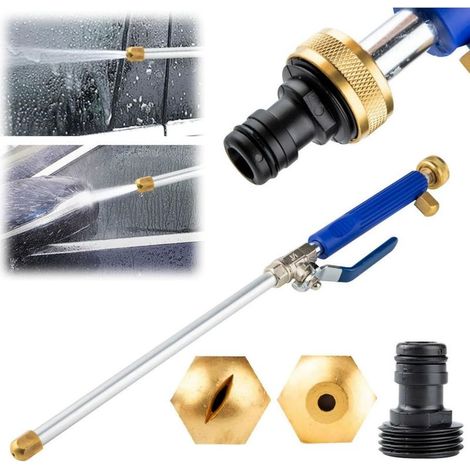 Lance à Eau avec Buse Réglable pour Tuyau d'Arrosage, Pistolet à Eau Polyvalent pour Nettoyage Extérieur (Voitures, Terrasses) et Intérieur (Salles de Bain, Cuisines),OUYLAF (1/5)