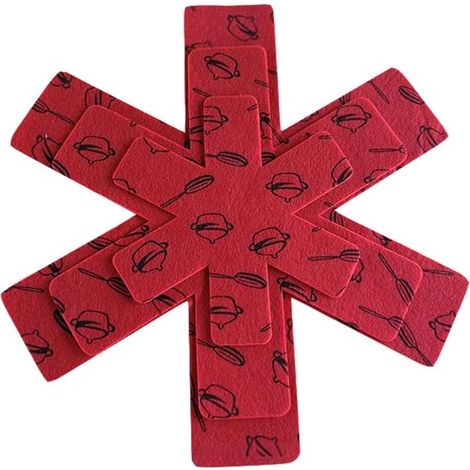 Lot de 12 séparateurs pour casseroles et poêles, 3 tailles différentes, rouge (1/5)