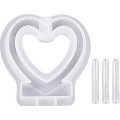 Heart Shaped Epoxy Resin Molds For Plant Propagation Station Epoxy Vase Hydroponic Silicone Mold, H (1/5)