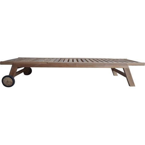 TIKAU - lettino con ruote in teak