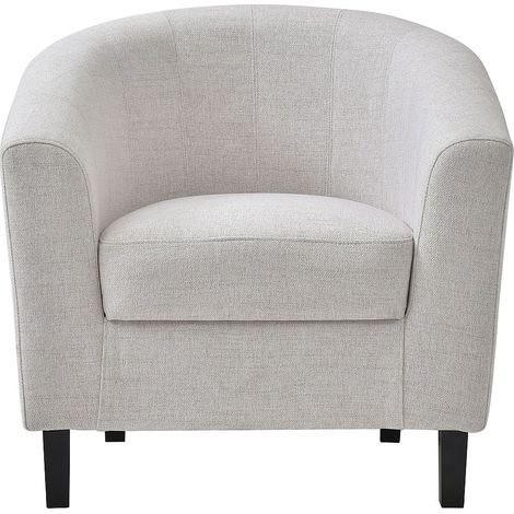 Fauteuil cabriolet en tissu chiné beige CRISTOBAL