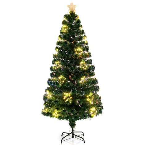 Albero di Natale fibra ottica 180cm, pre-illuminato con luci a stringa e stella in cima (1/3)