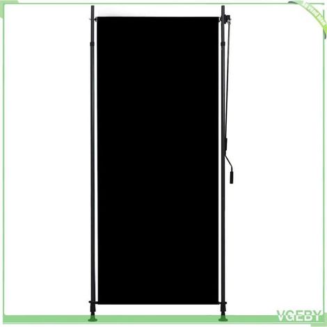 Store roulant d'extérieur - FAFEICY - 145935 - 100x270 cm - Anthracite - Manivelle (poteaux réglables) (1/5)