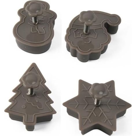 Emporte-pièces rond en inox, moules à pâtisserie silicone antiadhésif, mini fleurs pour gâteaux (Couleur : Gris, lot de 4) (1/4)