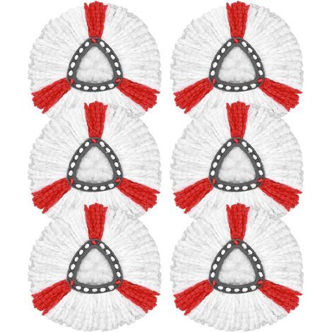 Confezione da 6 testine di ricambio per mocio compatibili con il mocio Vileda Turbo, testine di ricambio per moci in microfibra, testine di ricambio per il mocio EasyWring&Clean, per tutti i tipi di m (1/5)