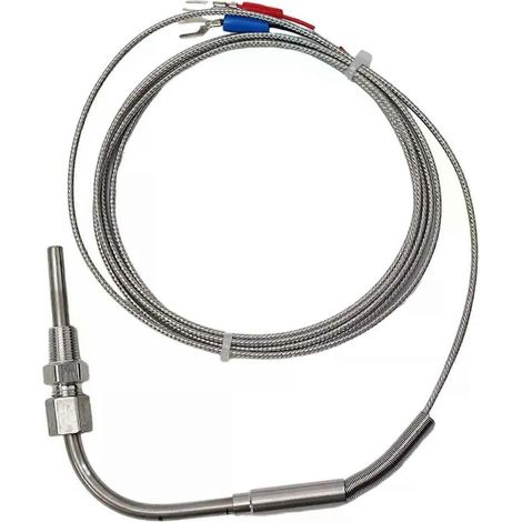 Abgastemperatursonde Typ K (EGT) mit Thermoelement, 0–1200 °C, Hochtemperatursensor, 1/8-Zoll-NPT-Gewinde, einstellbare Kompressionsverriegelung, 2 m Kabel (1/4)