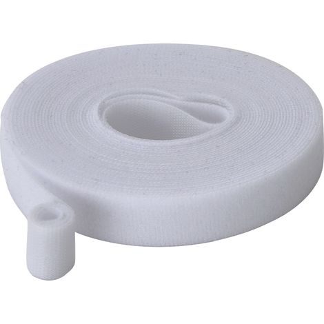 TRU COMPONENTS T24CA064 Klettband zum Bündeln Haft- und Flauschteil (L x B) 5 m x 15 mm Weiß 5 m
