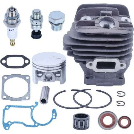 Kolben und Zylinder für Stihl 026 MS 260 Serie Serie, Nikasil 44,7 mm Kolbensatz + Dichtung + Zündkerze + Nadellager + Öldichtung Serie Zubehör Ersatzteile 16 in 1 Kit