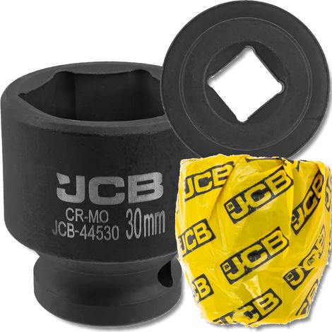 Bussola a impatto JCB da 1/2" 30 mm a 6 punte in acciaio Cr-Mo