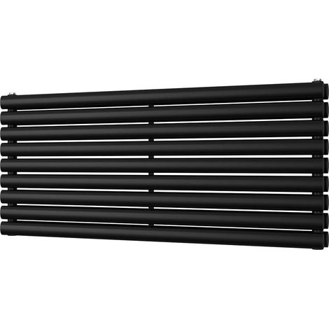 Omeara Axis - Black Horizontal Radiator H522mm x W1200mm Double Panel