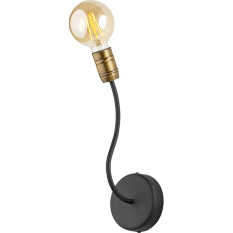 Applique loft minimal nero oro E27 15W Jupiter Luce