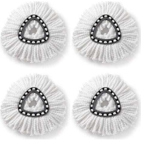 Lot de 4 têtes de balai à franges rotatives de rechange pour balai à franges O Cedar, en microfibre, faciles à nettoyer, pour le nettoyage des sols (1/4)