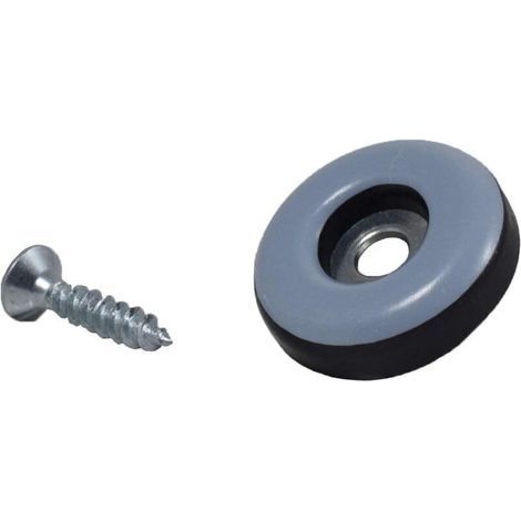 24 runde 25-mm-Teflongleiter mit Schrauben für Stühle, Möbel und Hartböden (1/3)
