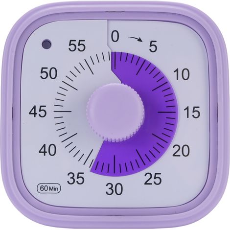 Generic Timer Visivo 60 Min – Allarme Silenzioso, ABS Viola – Design Compatto 80x81mm – Ideale per Cucina e Aula (1/5)