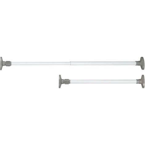Barre porte-vêtements télescopique 47-80cm – Acier blanc – Charge max 20kg – Installation sans outils – Pour dressing sur mesure - 8x47-80x4