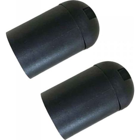 2 Pezzi Portalampade E27, Portalampada in Termoplastico Nero Slim Cilindro
