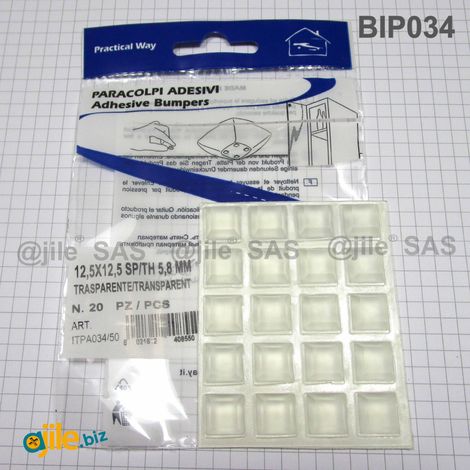 Ajile - Pied Adhésif Cylindrique Transparent Diamètre 13 mm Épaisseur 4 mm x 20 pièces
