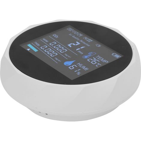 Moniteur de CO2 7 en 1 - Détecteur intelligent de qualité de l'air (température, humidité, COVT) - Blanc (1/5)