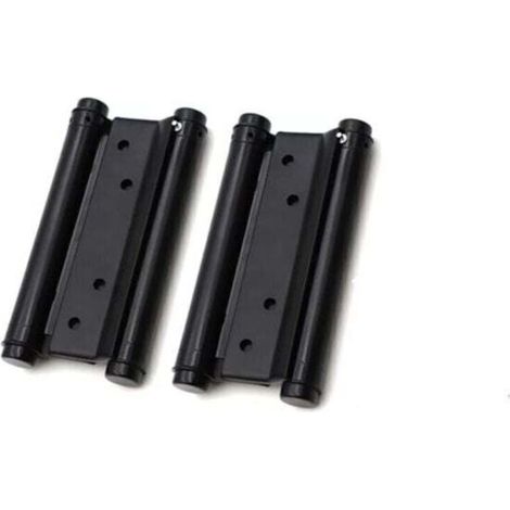 1 paire de charnières de porte à deux vantaux en acier inoxydable, noires, 76 mm