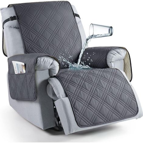 Housse de fauteuil inclinable imperméable, housse de fauteuil inclinable antidérapante avec poches, housse de fauteuil inclinable lavable, housse de protection pour meubles pour enfants et animaux de (1/5)