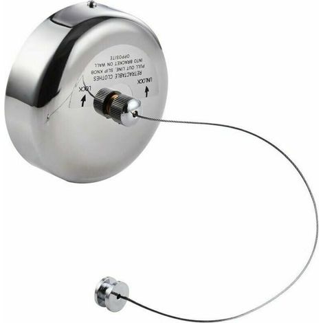 Acier Inoxydable Rétractable Étendoir à Vetements Extensible Poli Chromé Séchoir à Linge Corde Réglable 2.8m Interieur Exterieur Balcon (1/5)