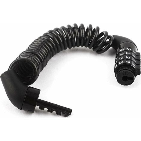 Lucchetto antifurto per bicicletta con cavo, codice intelligente a 4 cifre e supporto per bicicletta, lungo 150 cm, per bicicletta/scooter/cancello per bicicletta/casco, nero (1/5)