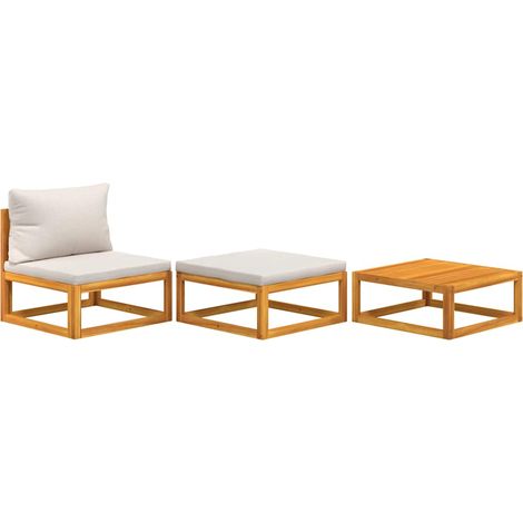 Maison Exclusive - Set Mobili da Giardino 3pz con Cuscini Legno Massello di Acacia