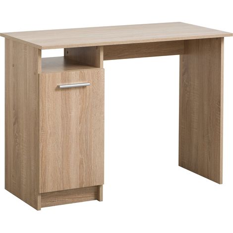Schreibtisch mit 1 Tür, Computerarbeitsplatz, ideal für Büro und Schlafzimmer 100 cm -Eiche (1/5)
