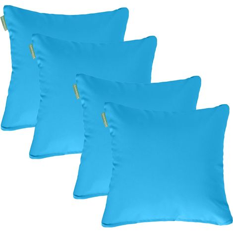 Gardenista - Coussin d'extérieur, Coussins Carrés 45x45 cm, Coussins de Chaise Résistants à l'eau avec Rembourrage en fibres Creuses, Coussin Décoratif de Jardin - Turq (4pk) (1/5)
