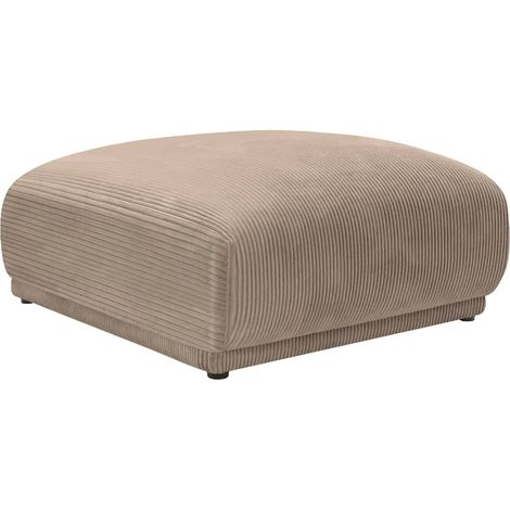 ROSALIE - Pouf en velours côtelé Café 102x83x46